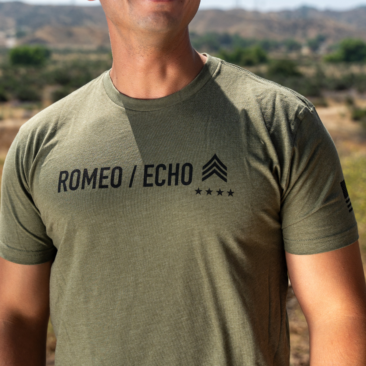 Romeo Echo Men's Cotton Crew Tee - Army Green