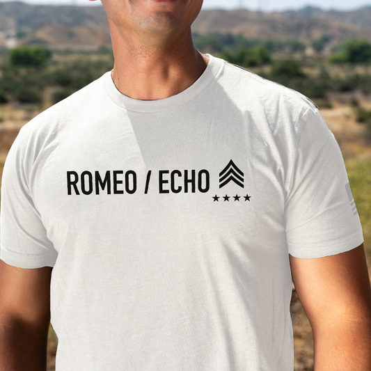 Romeo Echo Men's Cotton Crew Tee - White