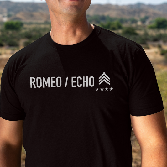 Romeo Echo Men's Cotton Crew Tee - Black